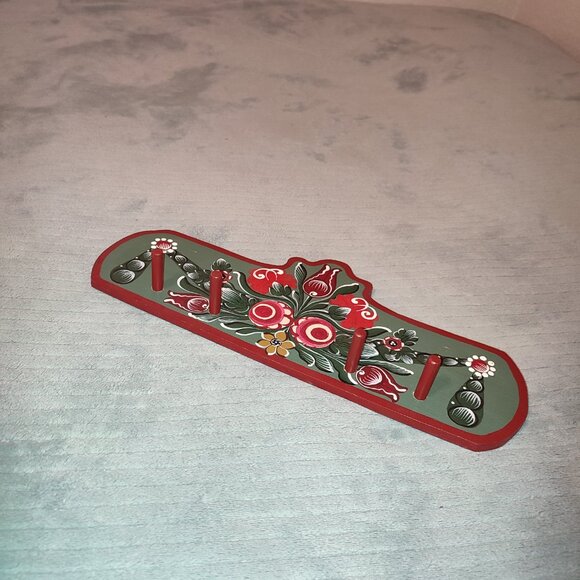 Folk Transylvanian Key Hanger Hand painted Wooden Traditional Authentic Design - Picture 3 of 12